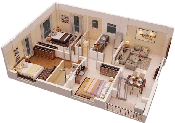 F residences kolkata/merlin/rajarhat/newtown of 2bhk flat